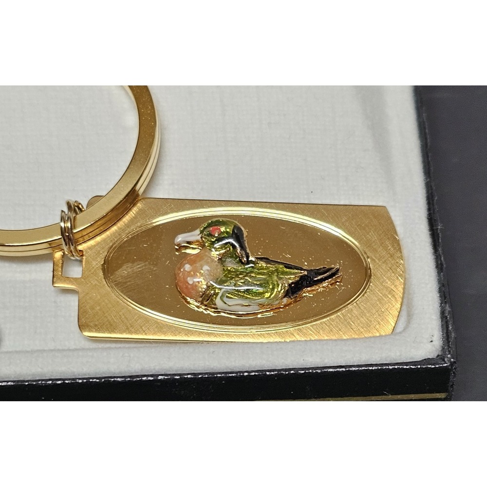 Colibri Made In USA Gold‎ Toned Colorful Handpainted Duck Keychain New In Box - Picture 2 of 3